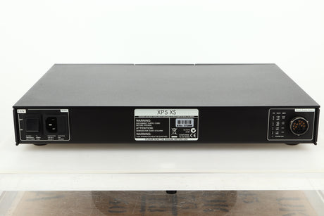 Rear view of a used Naim XP5 XS Power Supply showing mains input and Burndy output