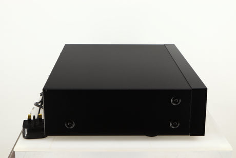 Left side view of a used Nakamichi DR-10 Cassette Deck in a black finish