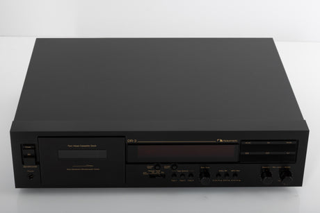 Front view of a used Nakamichi DR-3 Cassette Deck in a black finish