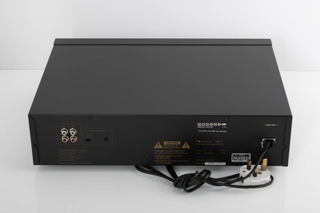 Rear view of a used Nakamichi DR-3 Cassette Deck in a black finish