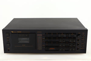 Front view of a used Nakamichi Dragon Cassette Deck in a black finish