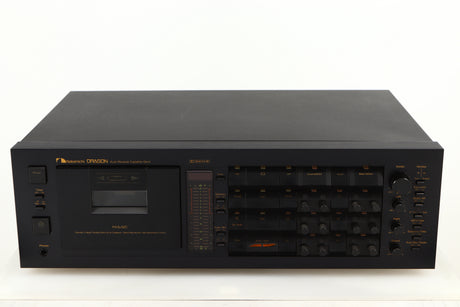 Front view of a used Nakamichi Dragon Cassette Deck in a black finish