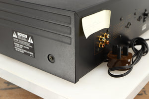 Rear right corner of a used Nakamichi Dragon Cassette Deck in a black finish