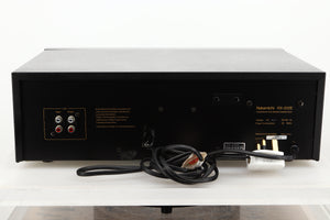 Rear view of a used Nakamichi RX-202E Cassette Deck showing RCA input and output