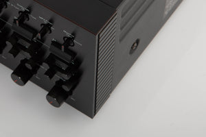 Front right corner of a used Nakamichi ZX-7 Cassette Deck in a black finish