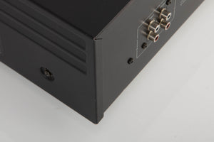 Rear right corner of a used Nakamichi ZX-7 Cassette Deck in a black finish