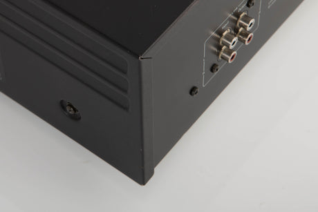 Rear right corner of a used Nakamichi ZX-7 Cassette Deck in a black finish