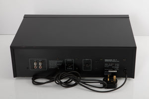 Rear view of a used Nakamichi ZX-7 Cassette Deck in a black finish showing Phono Inputs and Phono Outputs