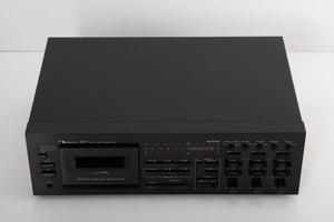 Top of a used Nakamichi ZX-7 Cassette Deck in a black finish