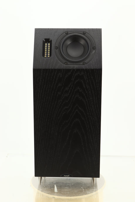 Front view of a used NEAT Acoustics Iota Alpha Floorstanding Speaker in Black Oak finish