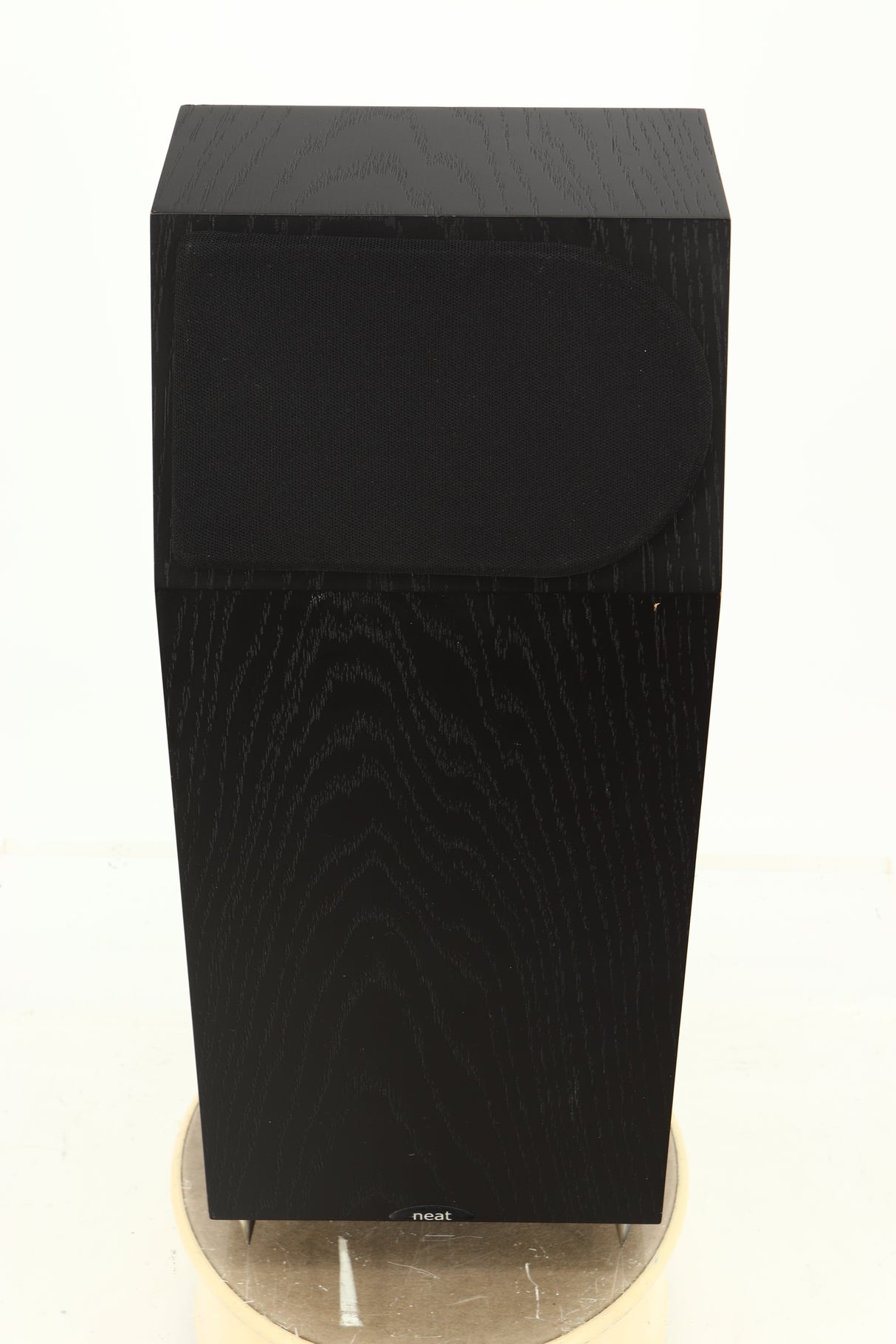 Top view of a used NEAT Acoustics Iota Alpha Floorstanding Speaker in Black Oak finish