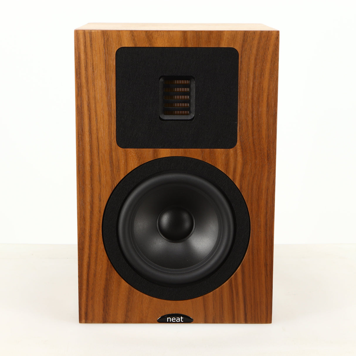 Front view of a used Neat Petite Classic Standmount Speaker in a walnut finish