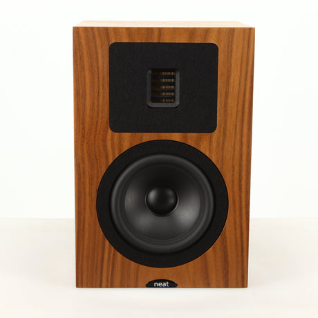 Front view of a used Neat Petite Classic Standmount Speaker in a walnut finish
