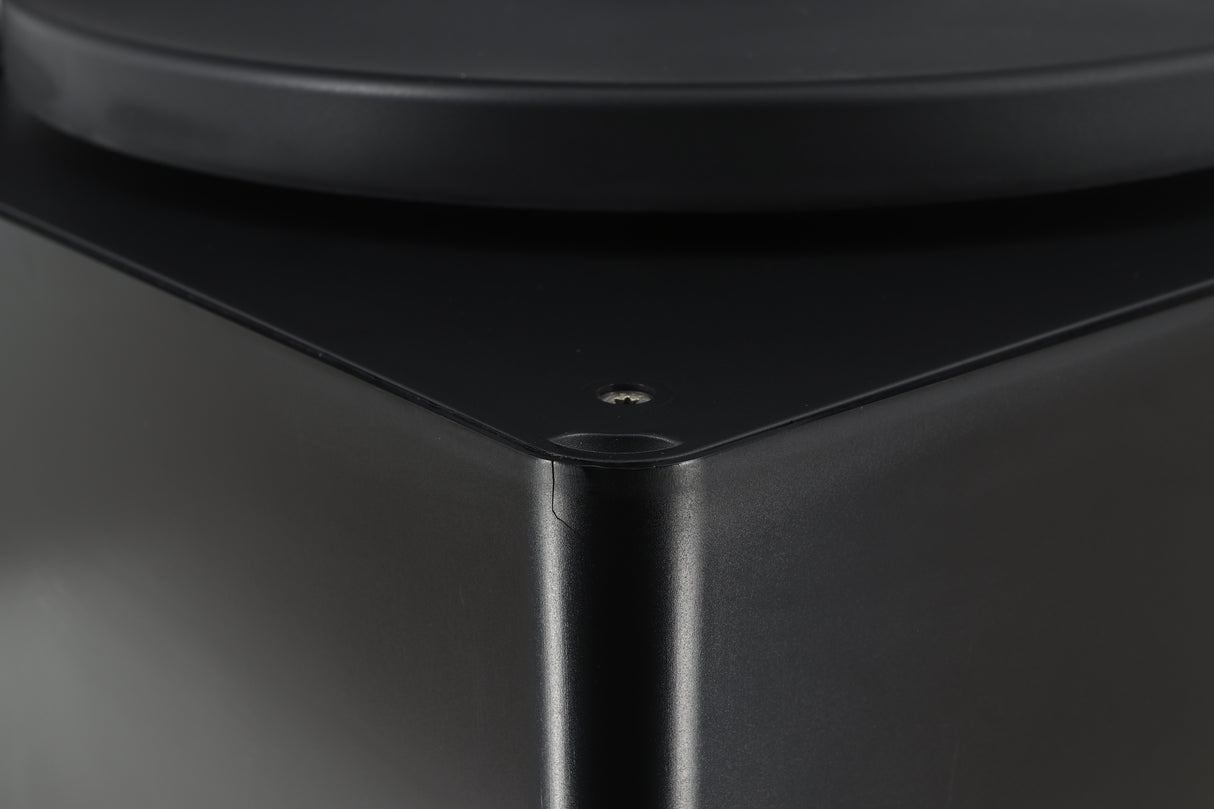 Close up of a used Okki Nokki One Record Cleaning Machine in a black finish showing a crack