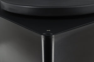 Close up of a used Okki Nokki One Record Cleaning Machine in a black finish showing a crack