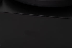 Close up of a used Okki Nokki One Record Cleaning Machine in a Black finish showing small mark on fascia