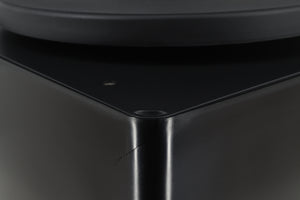 Close up of a used Okki Nokki One Record Cleaning Machine in a black finish showing a crack