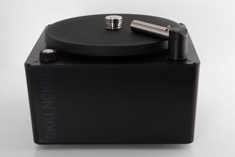 Front view of a used Okki Nokki One Record Cleaning Machine in a Black finish