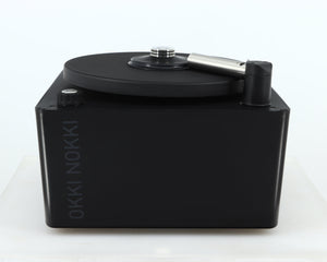 Front view of a used Okki Nokki One Record Cleaning Machine in a black finish