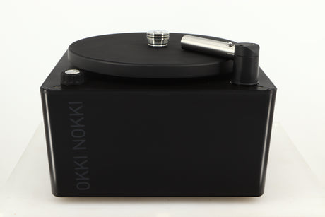 Front view of a used Okki Nokki One Record Cleaning Machine in a black finish