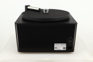 Rear view of a used Okki Nokki One Record Cleaning Machine in a black finish showing Mains Input