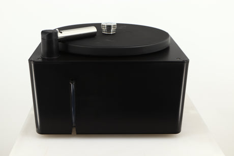 Right side view of a used Okki Nokki One Record Cleaning Machine in a black finish