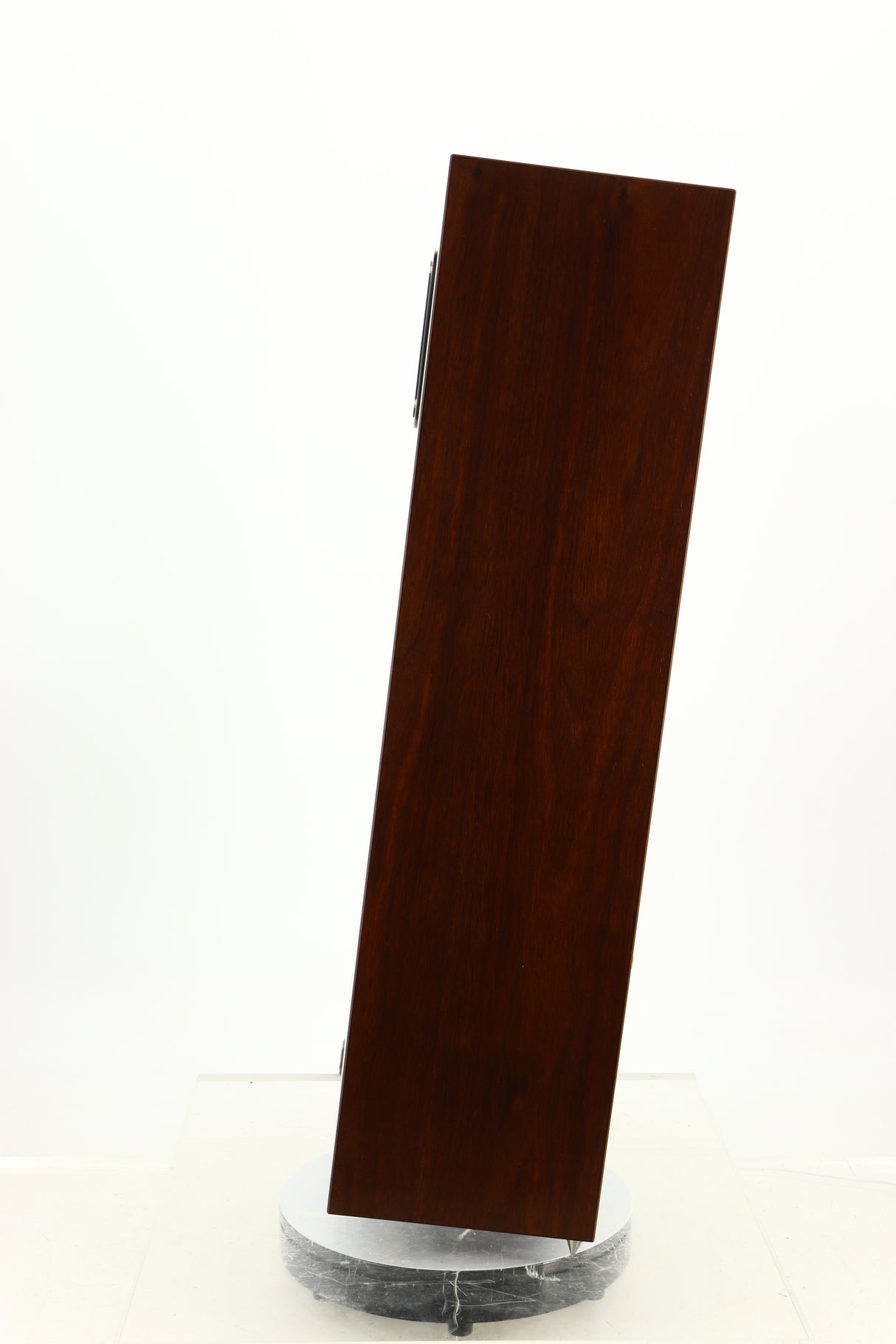 Right side view of a used Omega Super 3XRS Floorstanding Speaker in a walnut finish