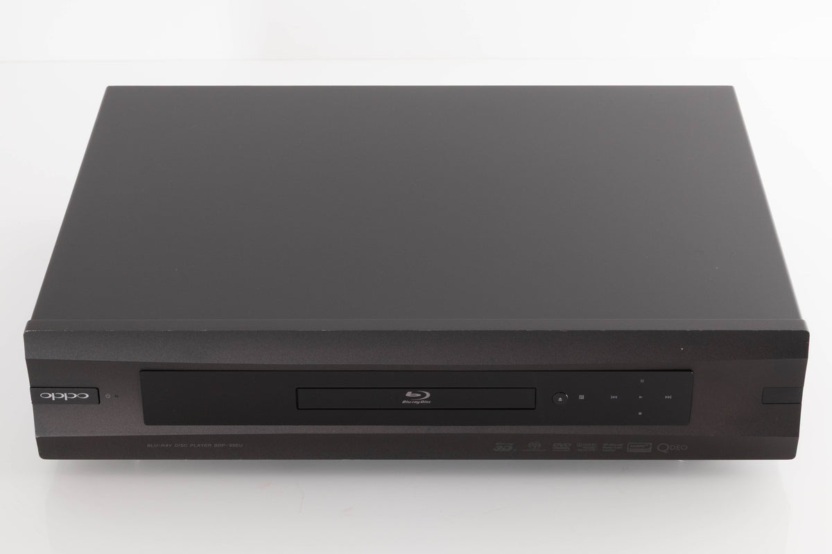 Top of a used Oppo BDP-95EU Blu-Ray Player in a Black finish