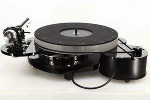 Rear view of a used Origin Live Calypso Mk5 Turntable with Encounter MK5 Tonearm