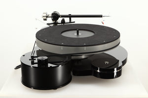 Side view of a used Origin Live Calypso Mk5 Turntable with Encounter MK5 Tonearm