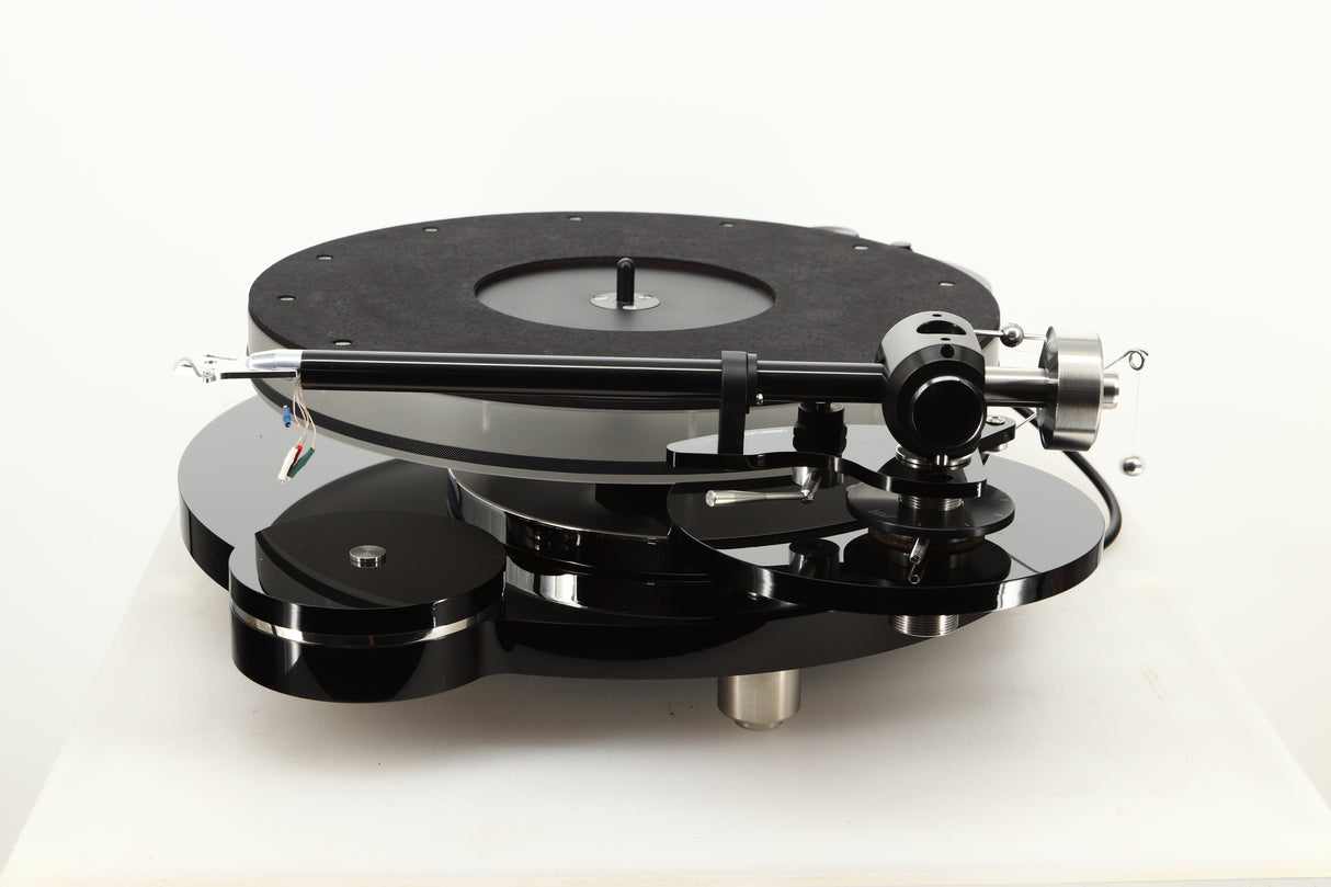 Side view of a used Origin Live Calypso Mk5 Turntable with Encounter MK5 Tonearm