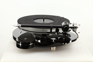 Side view of a used Origin Live Calypso Mk5 Turntable with Encounter MK5 Tonearm