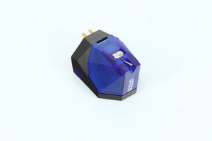 Front left angle of a used Ortofon 2M Blue MM Cartridge