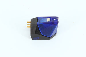 Left side view of a used Ortofon 2M Blue MM Cartridge