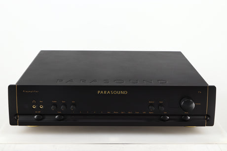 Front view of a used Parasound Halo P6 Pre Amplifier in a black finish