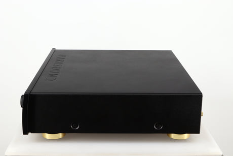 Right side view of a used Parasound Halo P6 Pre Amplifier in a black finish