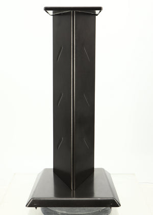 Front view of a used Partington Dreadnought Ultima 60cm Speaker Stand in a black mirror finish