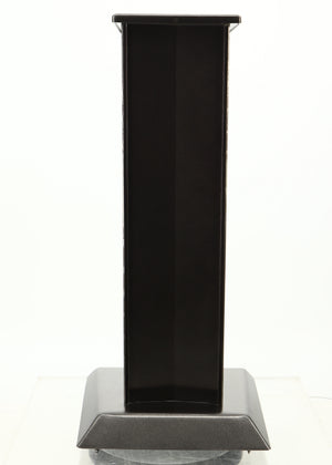 Rear view of a used Partington Dreadnought Ultima 60cm Speaker Stand in a black mirror finish
