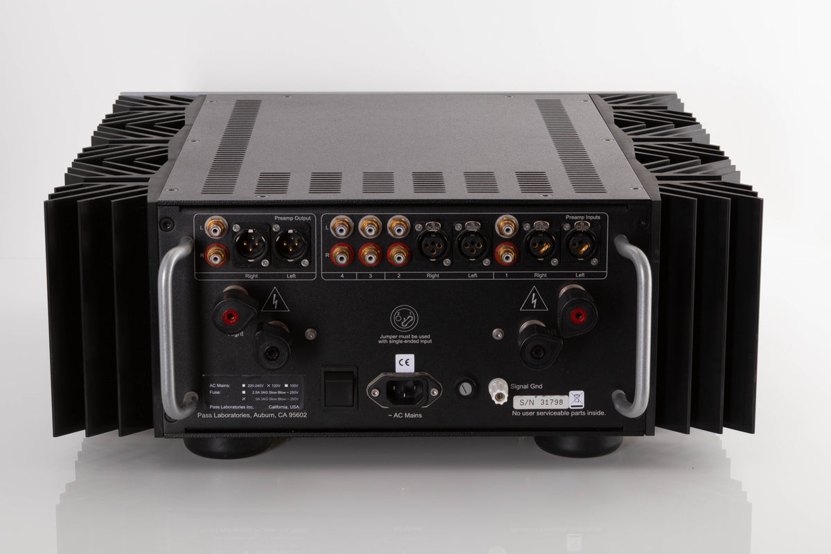 Rear view of a used PASS Labs INT-60 Integrated Amplifier in Silver