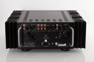Rear view of a used PASS Labs INT-60 Integrated Amplifier in Silver