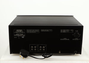 Rear view of a used Pioneer CT-F1250 Cassette Deck in a silver finish showing Phono Inputs and Phono Outputs 