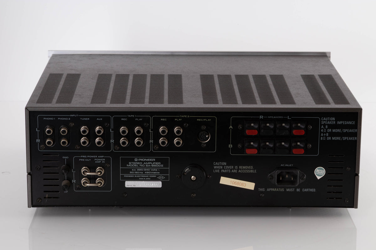Rear view of a used Pioneer SA-8500 II Integrated Amplifier