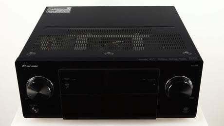 Top of a used Pioneer SC-LX75 AV Receiver in a black finish
