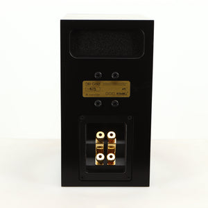 Rear view of a used PMC DB1 Gold Standmount Speaker in a black finish