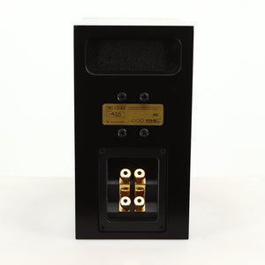 Rear view of a used PMC DB1 Gold Standmount Speaker in a black finish