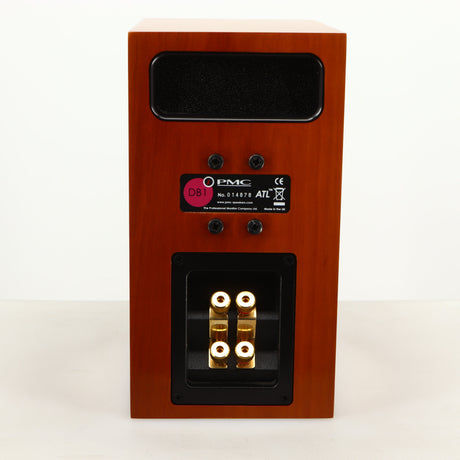 Rear view of a used PMC DB1i Standmount Speaker in a cherry finish