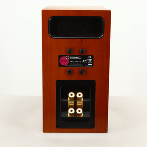 Rear view of a used PMC DB1i Standmount Speaker in a cherry finish