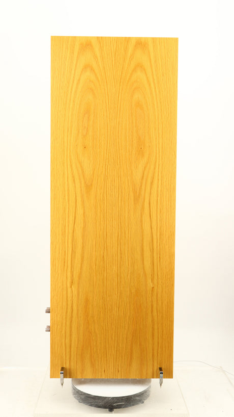 Left side view of a used PMC FACT 8 Floorstanding Speakers in a light oak finish