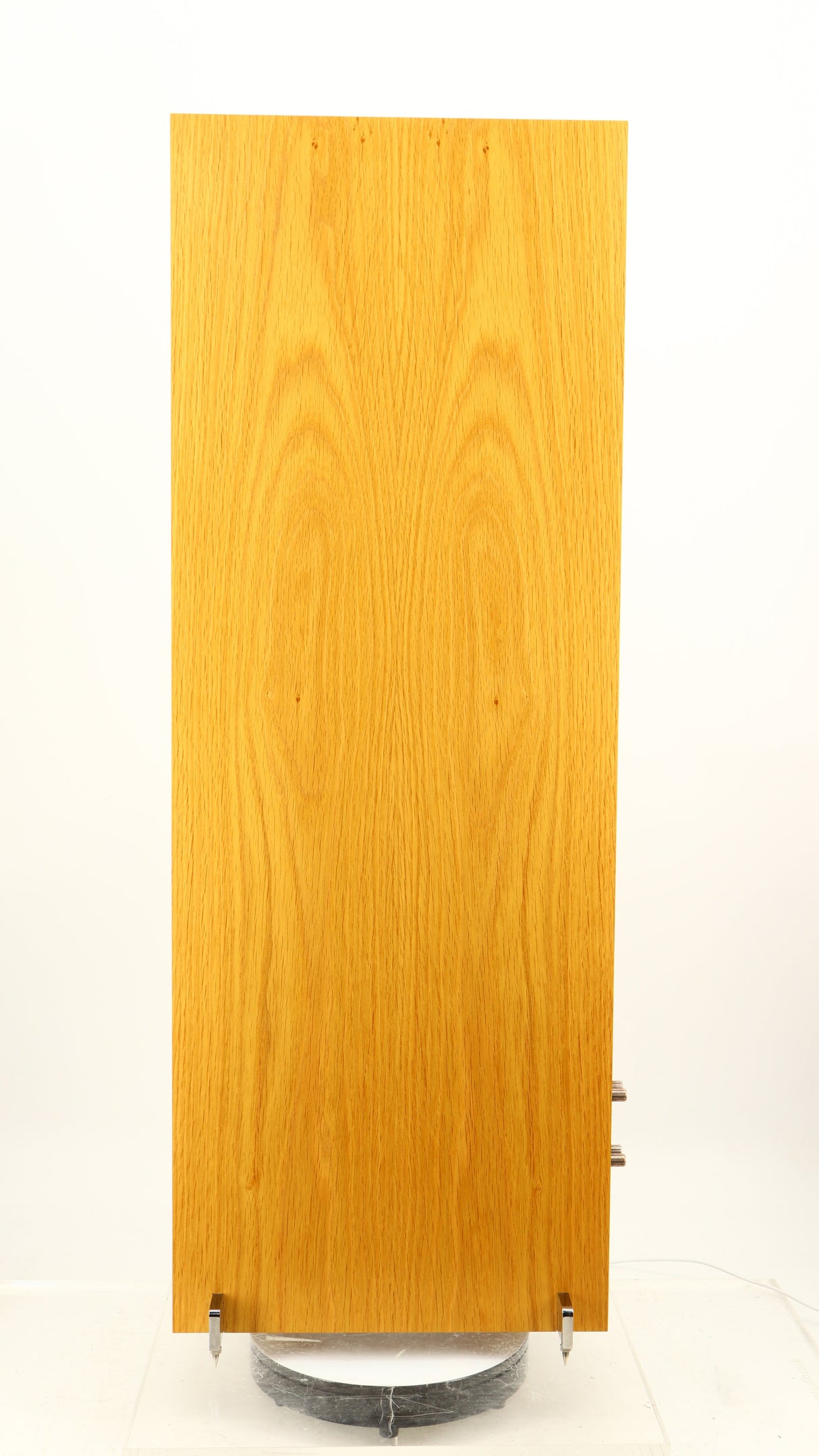 Right side view of a used PMC FACT 8 Floorstanding Speakers in a light oak finish