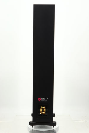 Rear view of a PMC GB1 Floorstanding Speaker in a oak finish
